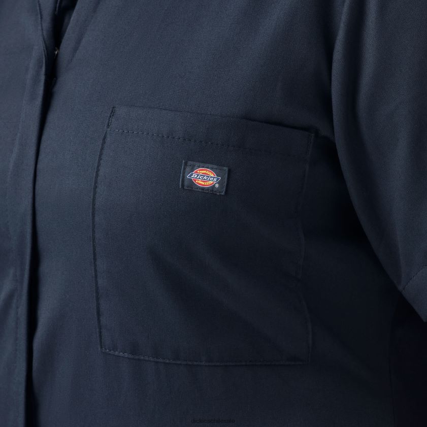 azul marino oscuro (dn) mujer más overoles flexibles de manga corta para refrigeración Dickies ropa de trabajo X4H0F1551