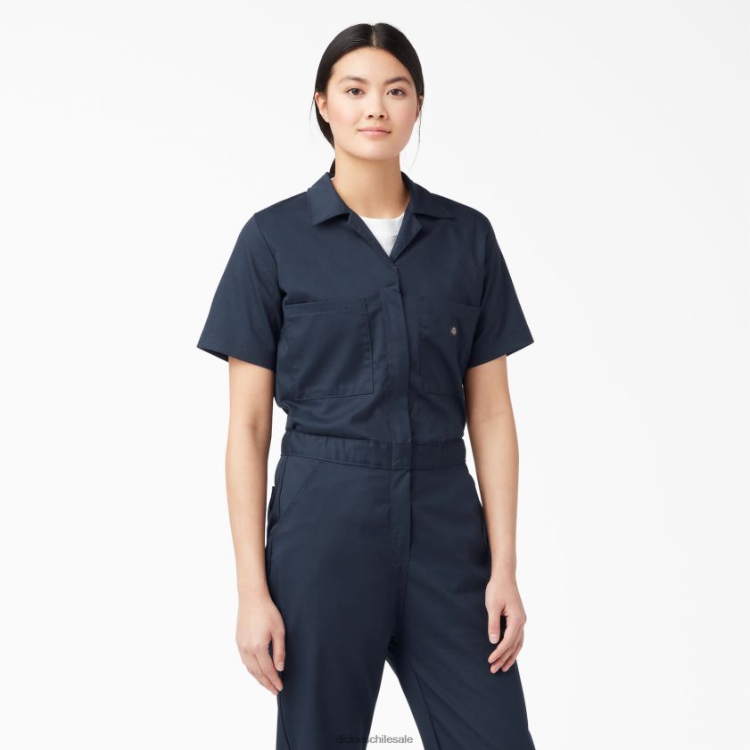 azul marino oscuro (dn) mujer overoles refrescantes de manga corta Dickies ropa de trabajo X4H0F1545