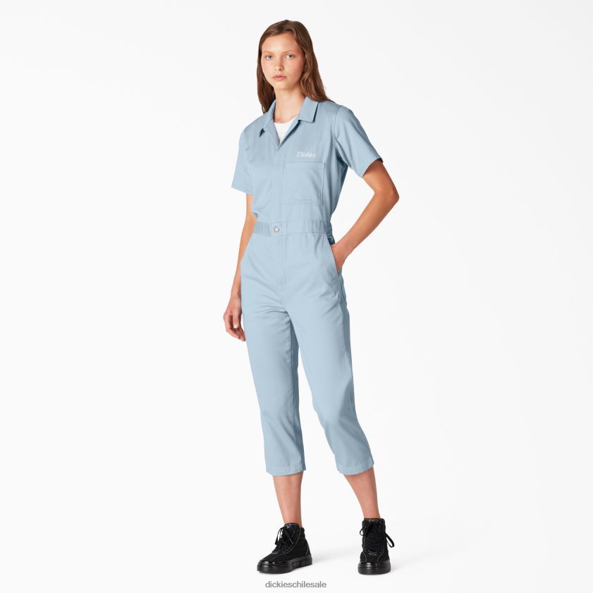 azul niebla lavado a la piedra (sgf) mujer overoles cortos reelaborados Dickies ropa de trabajo X4H0F1944