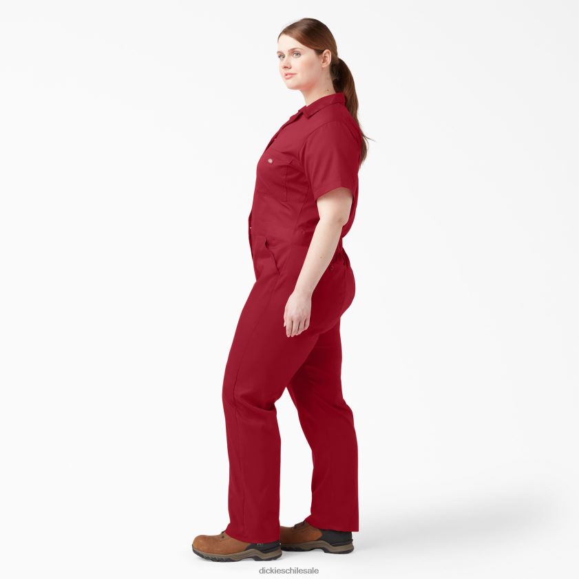 inglés rojo (er) mujer más overoles flexibles de manga corta para refrigeración Dickies ropa de trabajo X4H0F1552