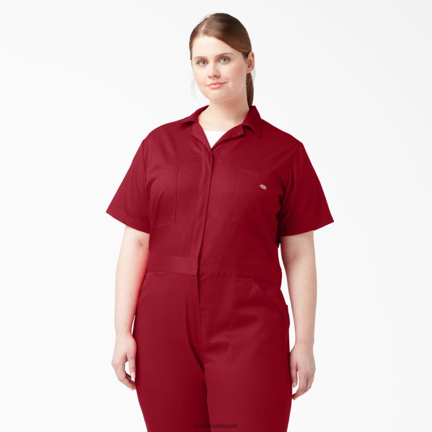 inglés rojo (er) mujer más overoles flexibles de manga corta para refrigeración Dickies ropa de trabajo X4H0F1552