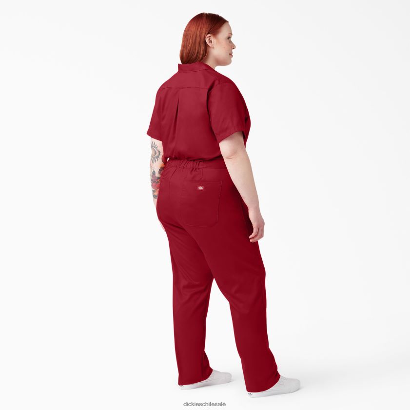inglés rojo (er) mujer más overoles flexibles de manga corta para refrigeración Dickies ropa de trabajo X4H0F1552