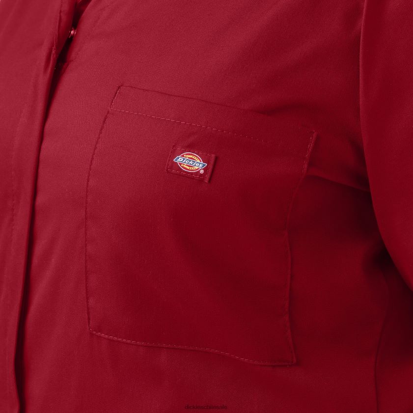 inglés rojo (er) mujer más overoles flexibles de manga corta para refrigeración Dickies ropa de trabajo X4H0F1552