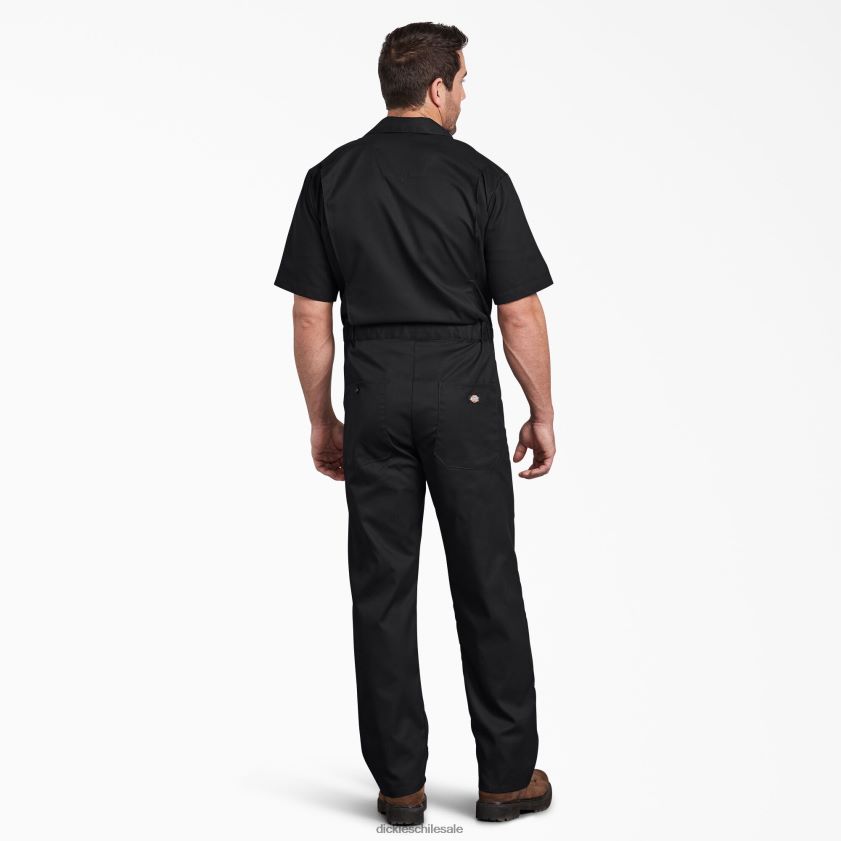 negro (negro) hombres overoles flexibles de manga corta Dickies ropa de trabajo X4H0F1238