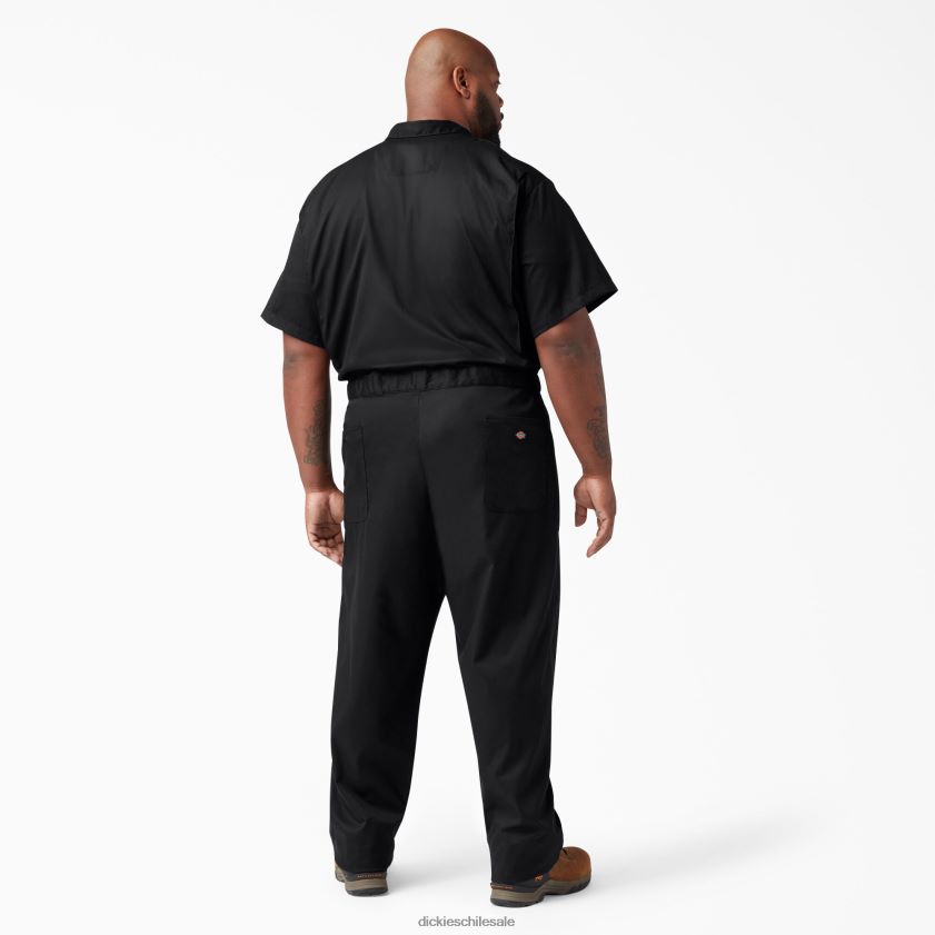 negro (negro) hombres overoles flexibles de manga corta Dickies ropa de trabajo X4H0F1238