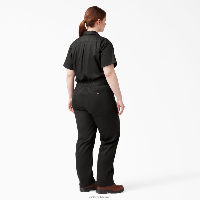 negro (negro) mujer más overoles flexibles de manga corta para refrigeración Dickies ropa de trabajo X4H0F1550
