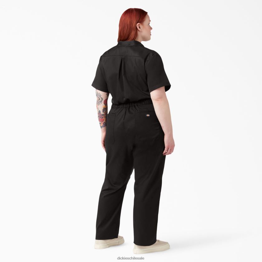 negro (negro) mujer más overoles flexibles de manga corta para refrigeración Dickies ropa de trabajo X4H0F1550