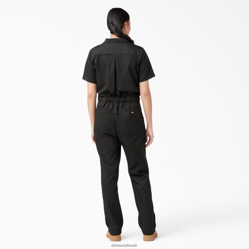 negro (negro) mujer overoles refrescantes de manga corta Dickies ropa de trabajo X4H0F1544