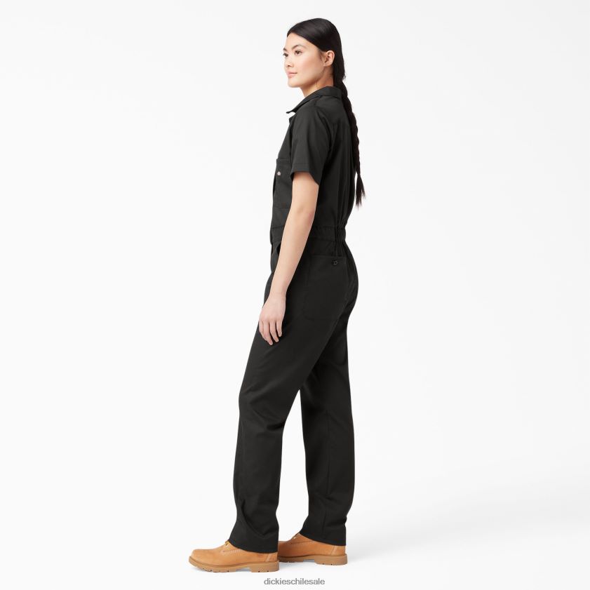 negro (negro) mujer overoles refrescantes de manga corta Dickies ropa de trabajo X4H0F1544