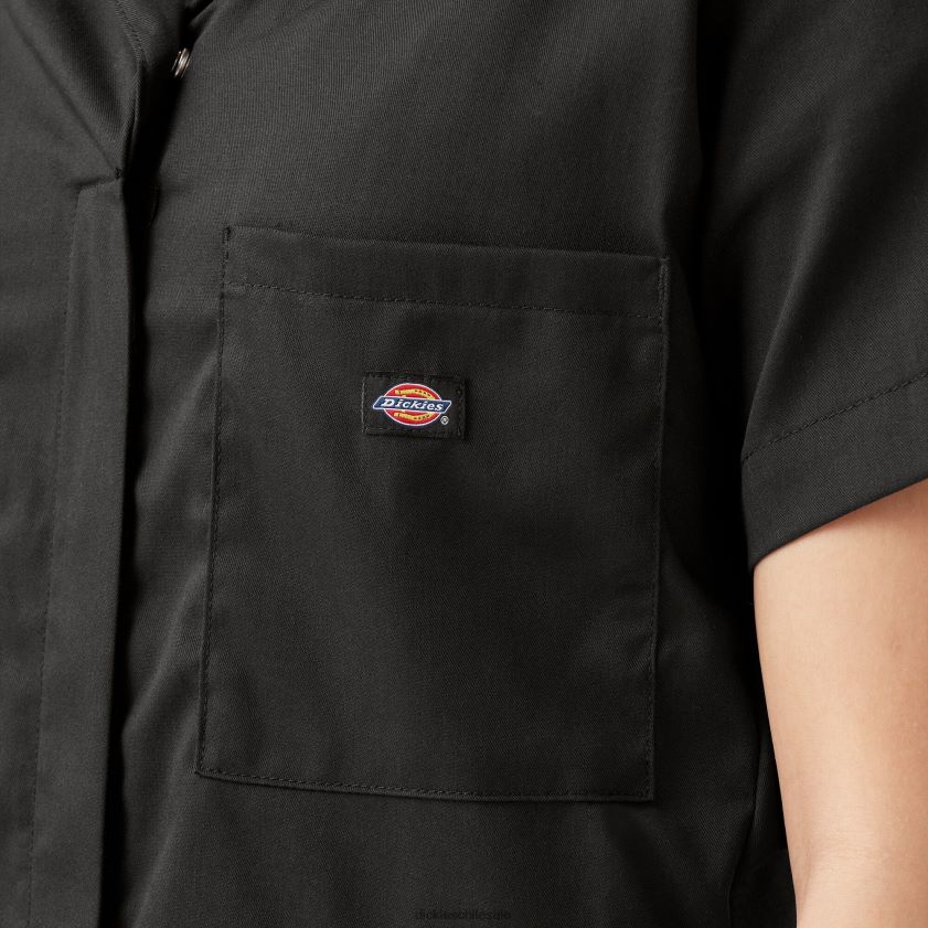 negro (negro) mujer overoles refrescantes de manga corta Dickies ropa de trabajo X4H0F1544