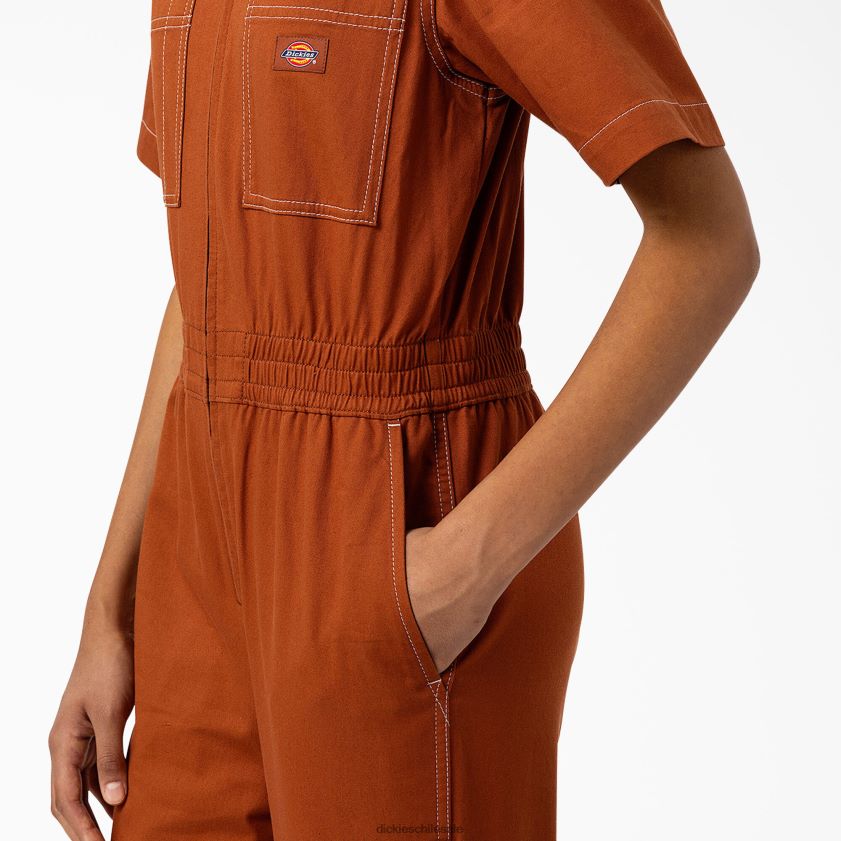pan de jengibre marrón (es decir) mujer overoles florala Dickies ropa de trabajo X4H0F1934