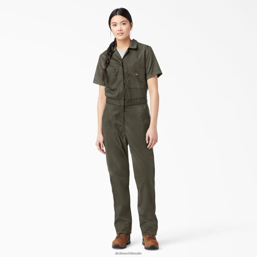 verde musgo (ms) mujer overoles refrescantes de manga corta Dickies ropa de trabajo X4H0F1547