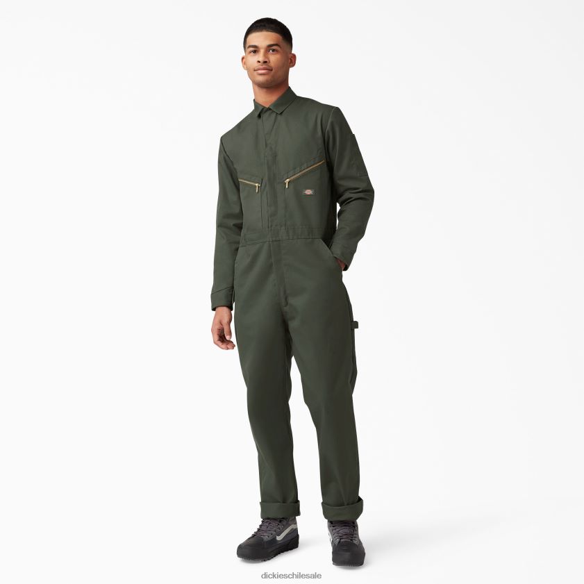 verde oliva (og) hombres overoles de manga larga combinados de lujo Dickies ropa de trabajo X4H0F1237