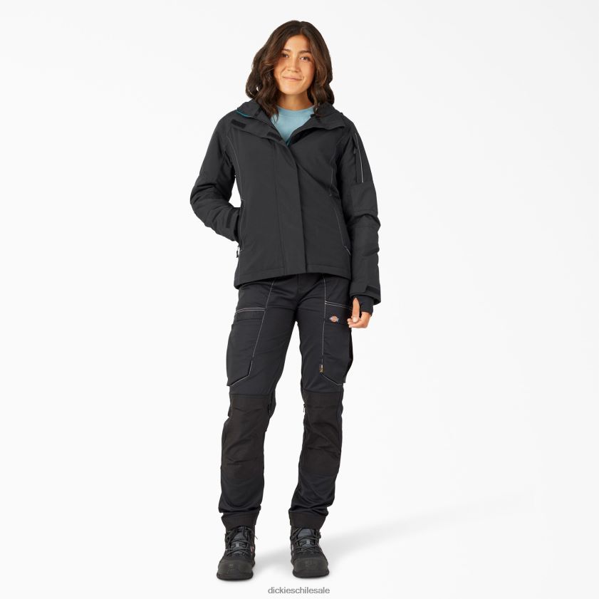 negro (negro) mujer chaqueta impermeable con aislamiento de ropa de trabajo de alto rendimiento Dickies ropa de trabajo X4H0F2375