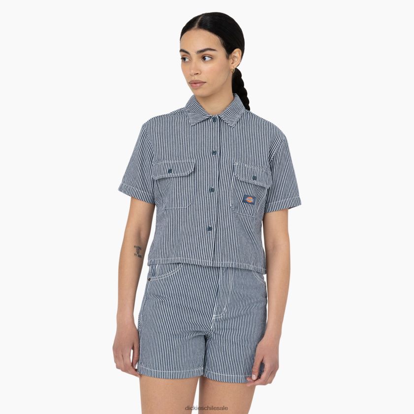 crudo/azul fuerza aérea (eua) mujer camisa de trabajo corta con rayas de nogal Dickies ropa de trabajo X4H0F2022 crudo/azul fuerza aérea (eua) mujer camisa de trabajo corta con rayas de nogal Dickies ropa de trabajo X4H0F2022