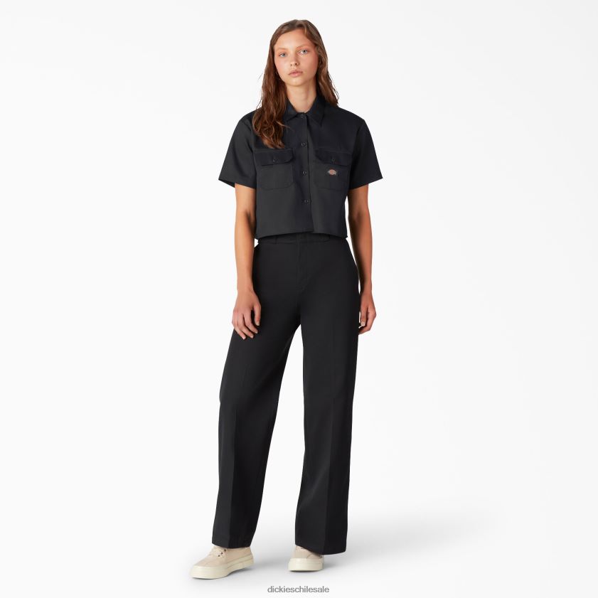 negro (negro) mujer camisa corta de trabajo Dickies ropa de trabajo X4H0F2004