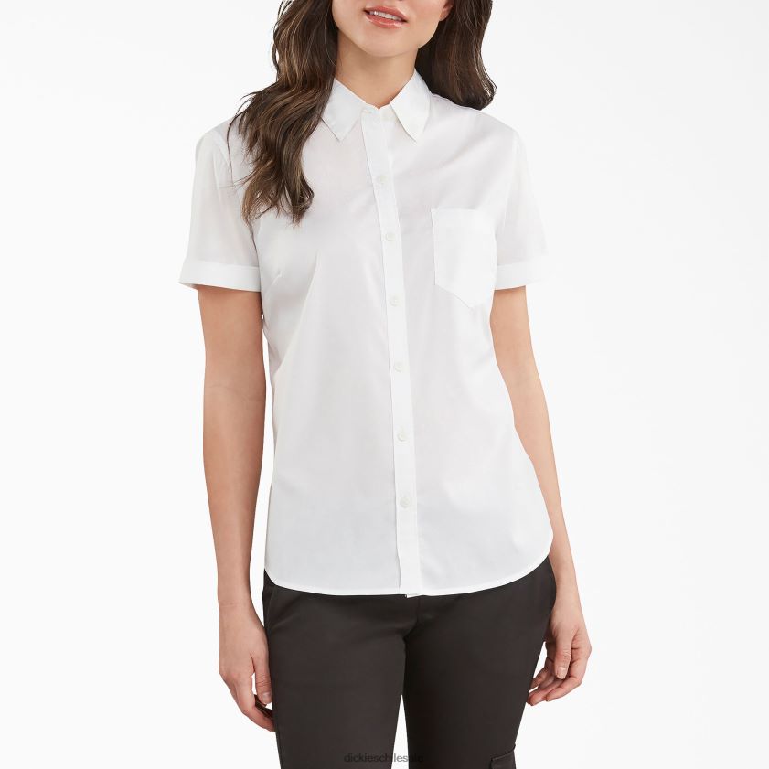 blanco (wh) mujer abotonar la camisa Dickies ropa de trabajo X4H0F2003