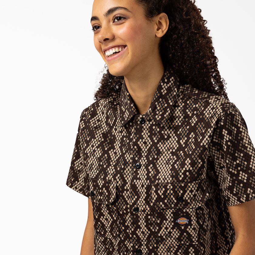 negro (negro) mujer camisa de trabajo corta Camden Dickies ropa de trabajo X4H0F2104