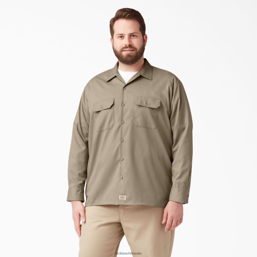 arena del desierto (ds) hombres camisa de trabajo de manga larga con corte holgado Dickies ropa de trabajo X4H0F643
