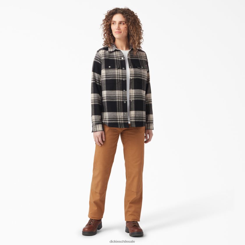 avena/cuadros negros (b2a) mujer camisa de franela duratech renegade Dickies ropa de trabajo X4H0F2000