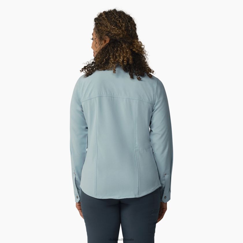 azul claro (eud) mujer camisa de trabajo refrescante con lengüeta enrollable Dickies ropa de trabajo X4H0F1675
