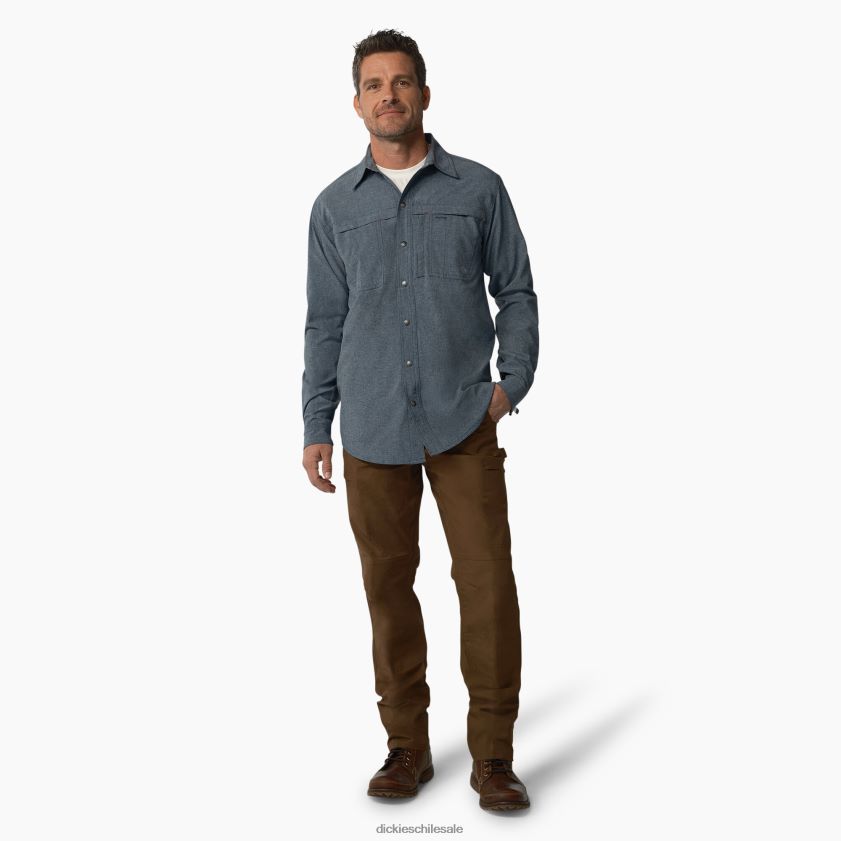 azul de la fuerza aérea (afd) hombres camisa de trabajo refrescante de manga larga Dickies ropa de trabajo X4H0F674