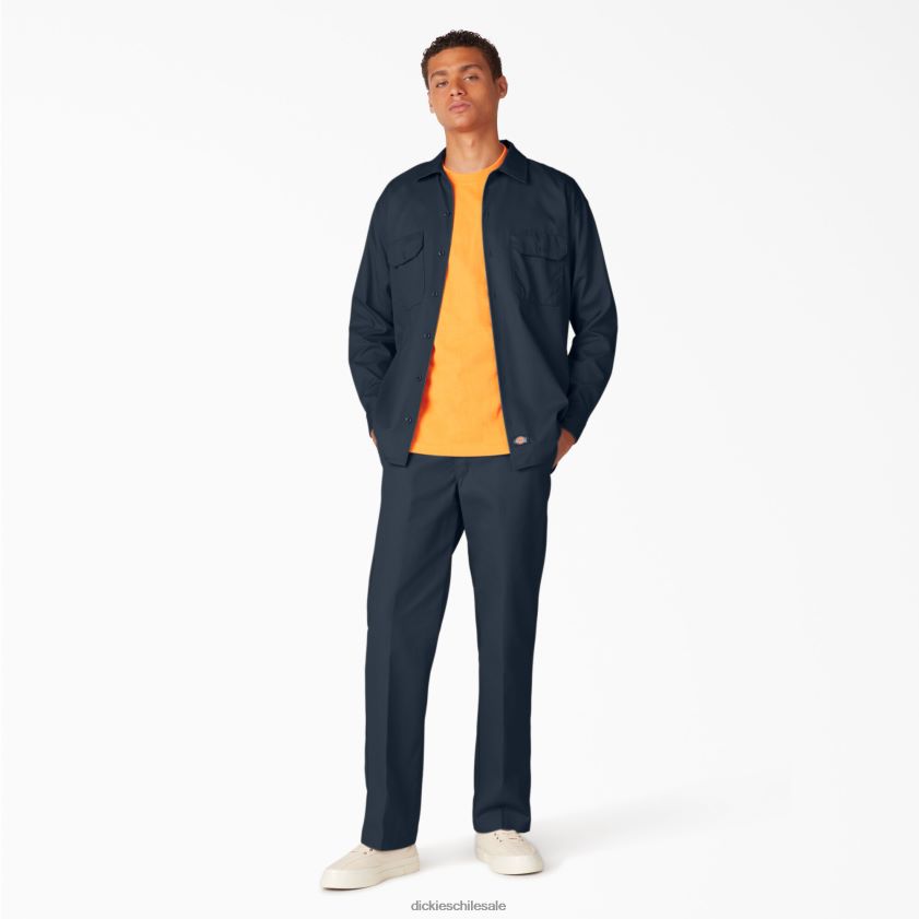azul marino oscuro (dn) hombres camisa de trabajo de manga larga Dickies ropa de trabajo X4H0F560