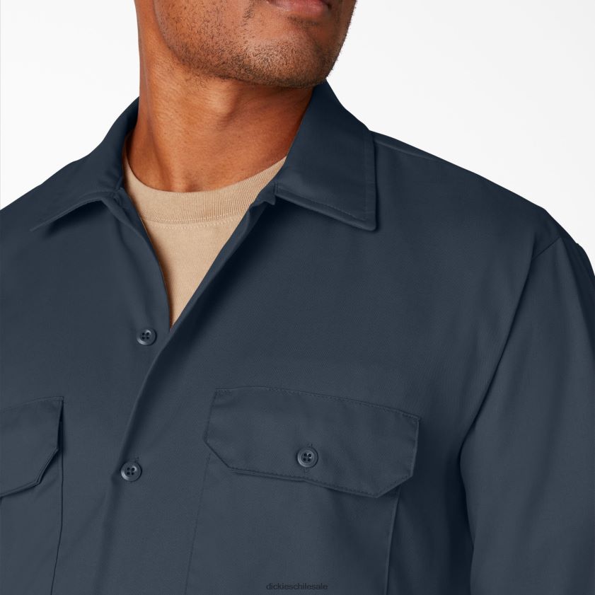 azul marino oscuro (dn) hombres camisa de trabajo de manga larga Dickies ropa de trabajo X4H0F560