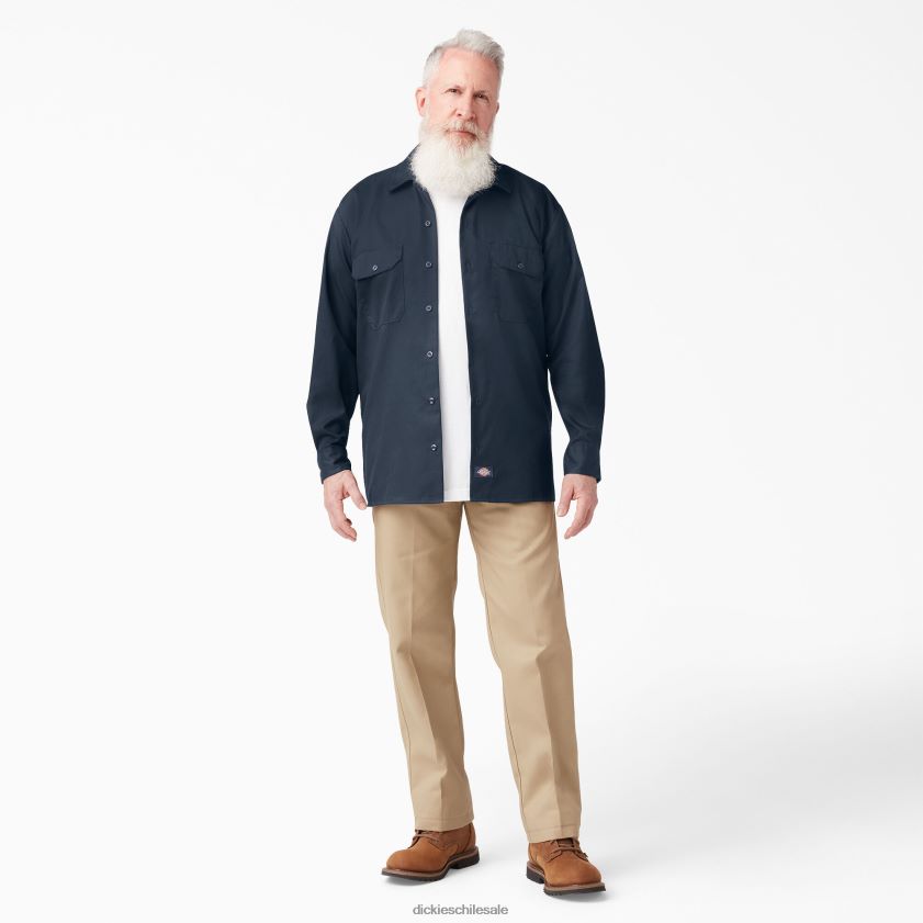 azul marino oscuro (dn) hombres camisa de trabajo de manga larga con corte holgado Dickies ropa de trabajo X4H0F642