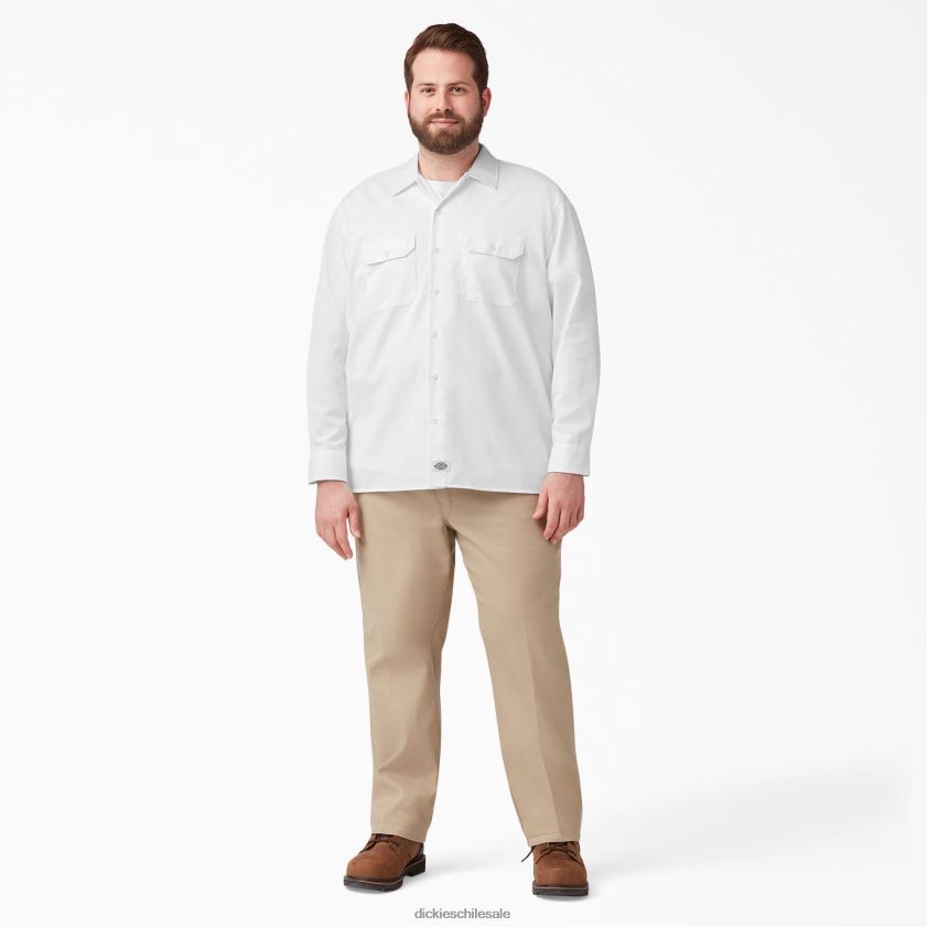 blanco (wh) hombres camisa de trabajo de manga larga Dickies ropa de trabajo X4H0F568