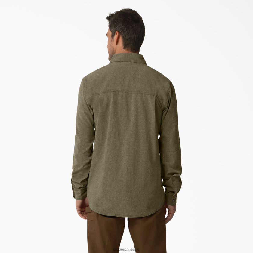 brezo verde militar (mld) hombres camisa de trabajo refrescante de manga larga Dickies ropa de trabajo X4H0F681