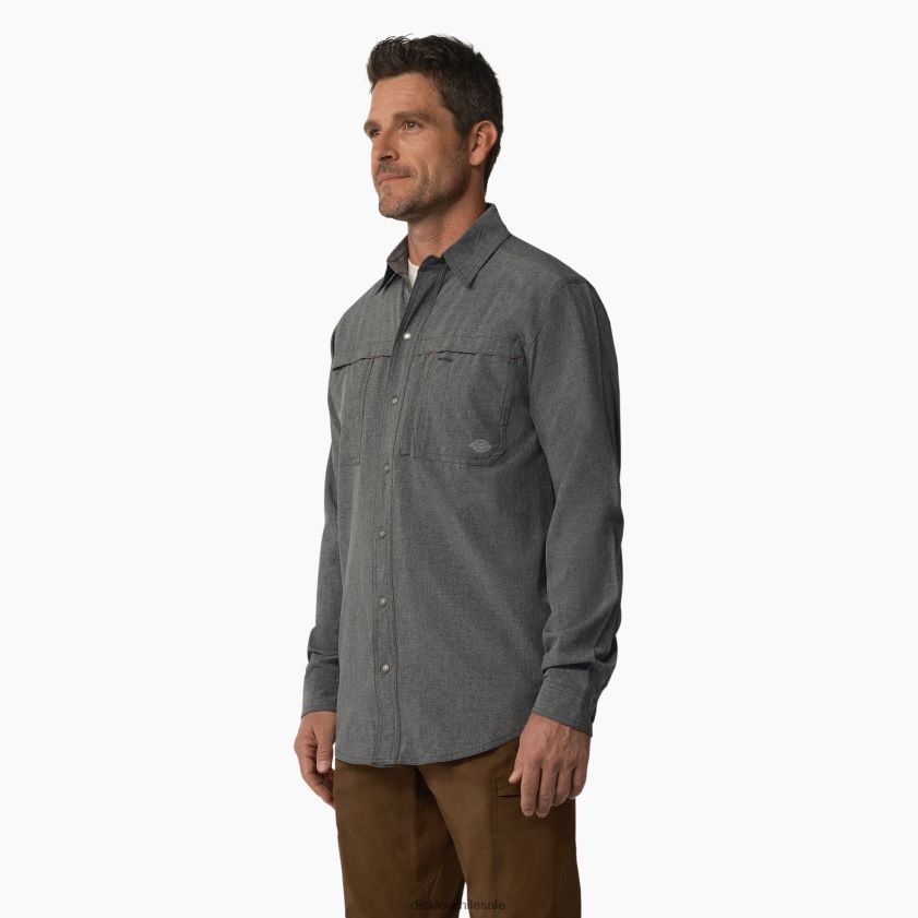 carbón (cdh) hombres camisa de trabajo refrescante de manga larga Dickies ropa de trabajo X4H0F678