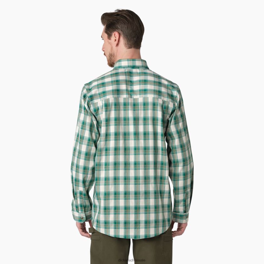 lago profundo/manta musgo (a2g) hombres camisa de trabajo refrescante de manga larga Dickies ropa de trabajo X4H0F676