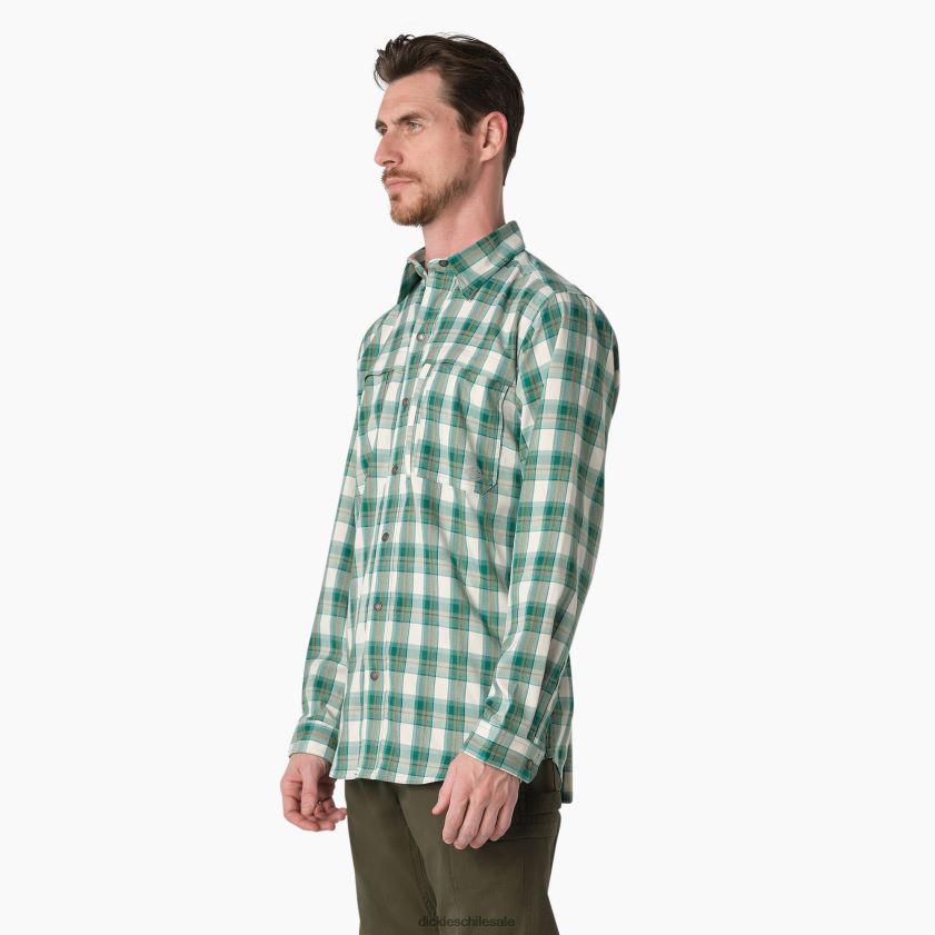 lago profundo/manta musgo (a2g) hombres camisa de trabajo refrescante de manga larga Dickies ropa de trabajo X4H0F676