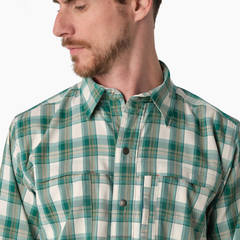 lago profundo/manta musgo (a2g) hombres camisa de trabajo refrescante de manga larga Dickies ropa de trabajo X4H0F676