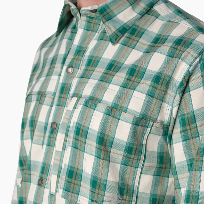 lago profundo/manta musgo (a2g) hombres camisa de trabajo refrescante de manga larga Dickies ropa de trabajo X4H0F676