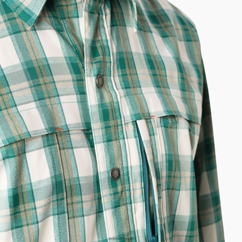 lago profundo/manta musgo (a2g) hombres camisa de trabajo refrescante de manga larga Dickies ropa de trabajo X4H0F676