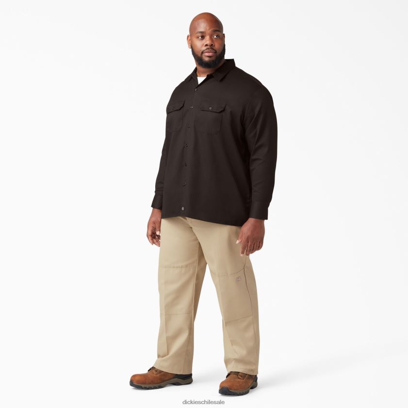 marrón oscuro (db) hombres camisa de trabajo de manga larga Dickies ropa de trabajo X4H0F559