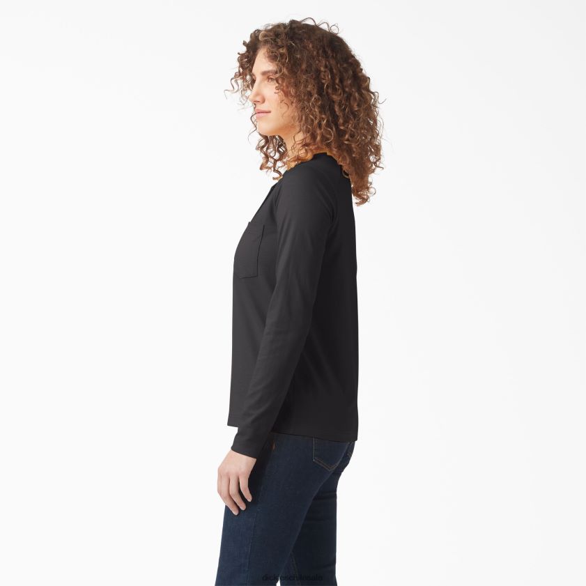 negro (kbk) mujer henley de peso pesado Dickies ropa de trabajo X4H0F2198