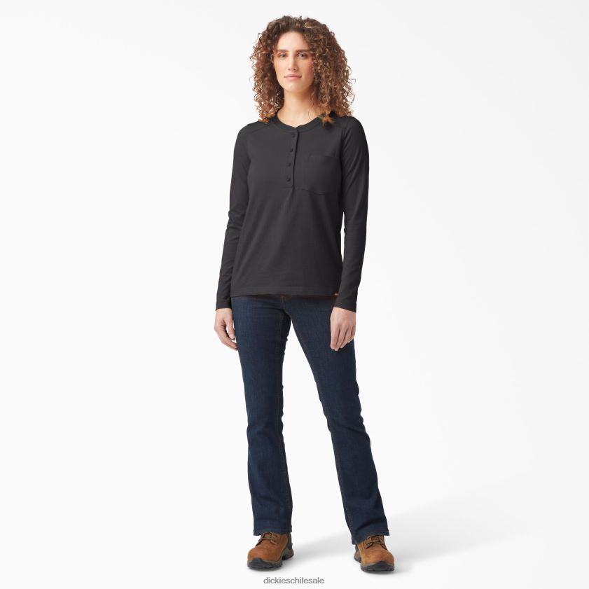 negro (kbk) mujer henley de peso pesado Dickies ropa de trabajo X4H0F2198
