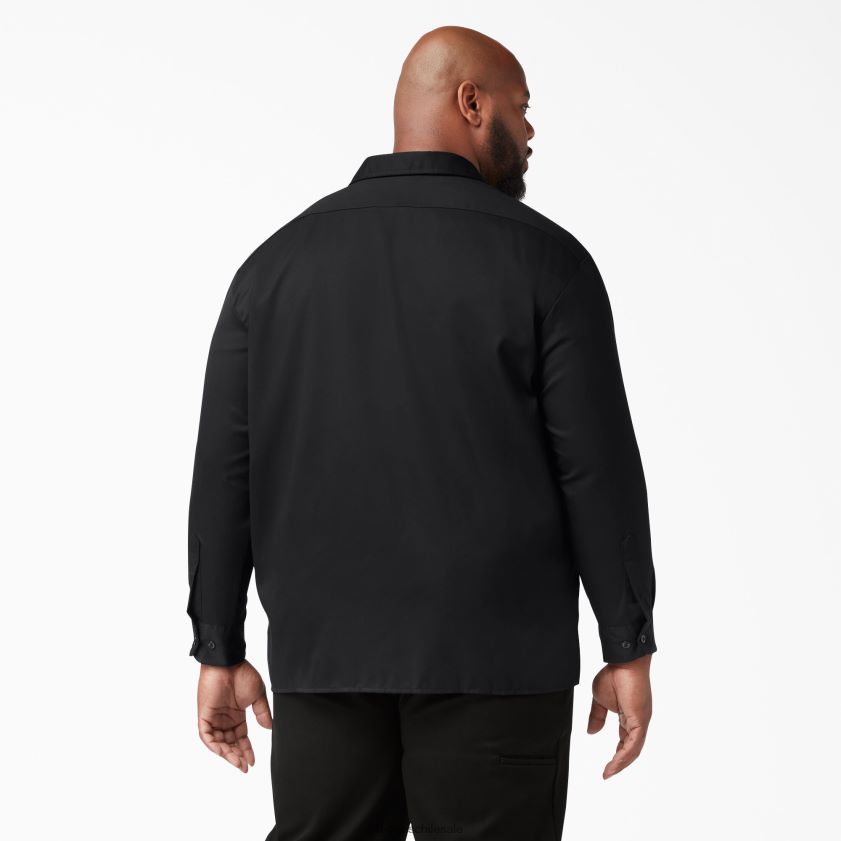 negro (negro) hombres camisa de trabajo de manga larga Dickies ropa de trabajo X4H0F557