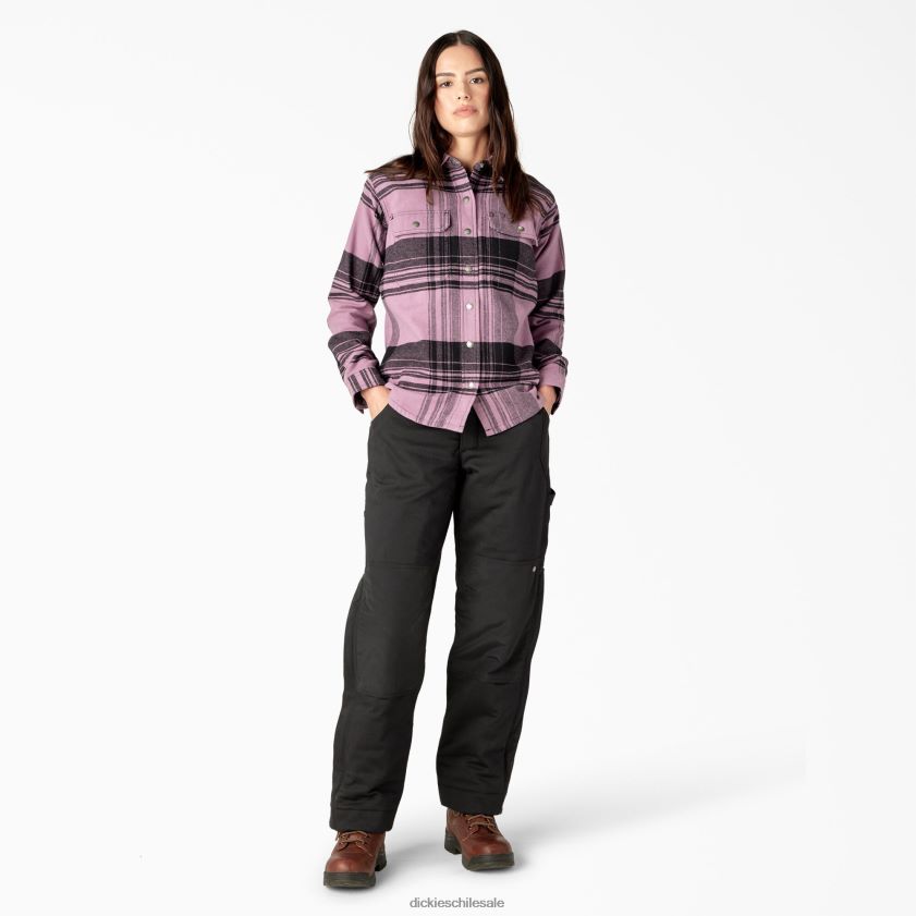 tela escocesa de panel de Grapeade (c1v) mujer camisa de franela duratech renegade Dickies ropa de trabajo X4H0F2001