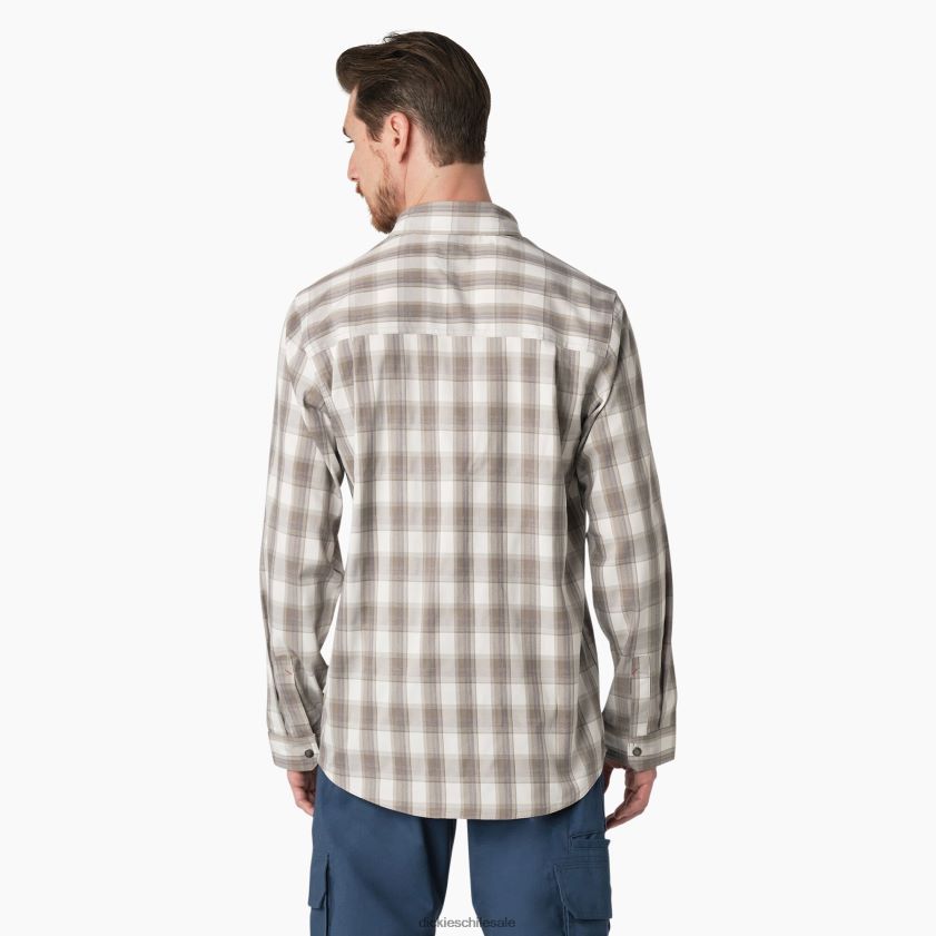 tela escocesa humo/carbón (a1r) hombres camisa de trabajo refrescante de manga larga Dickies ropa de trabajo X4H0F675