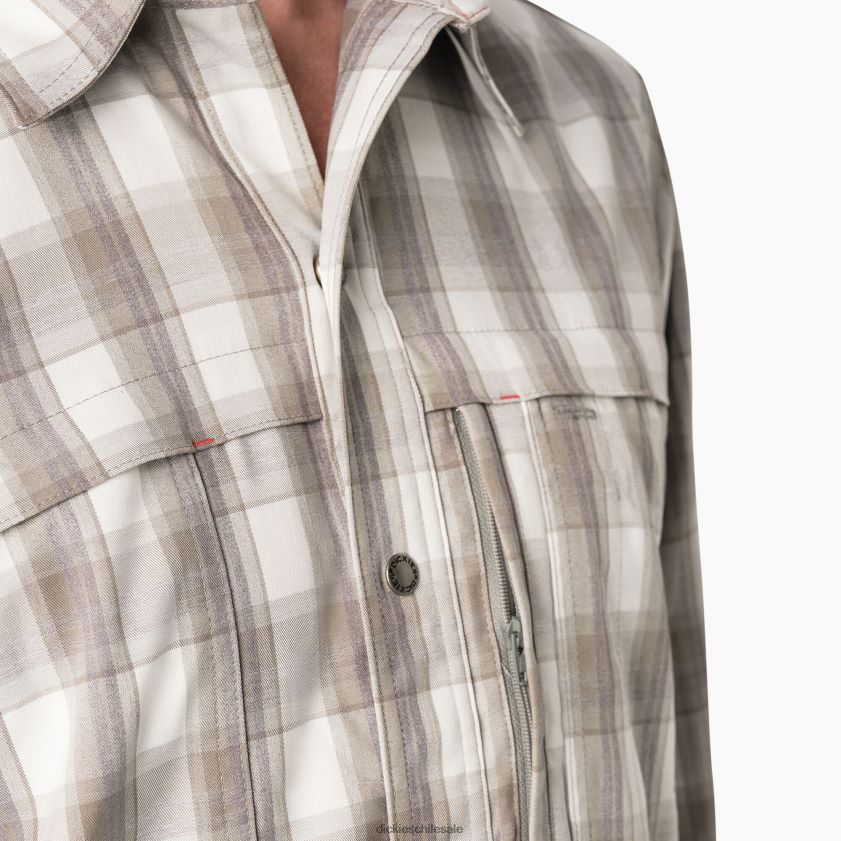 tela escocesa humo/carbón (a1r) hombres camisa de trabajo refrescante de manga larga Dickies ropa de trabajo X4H0F675