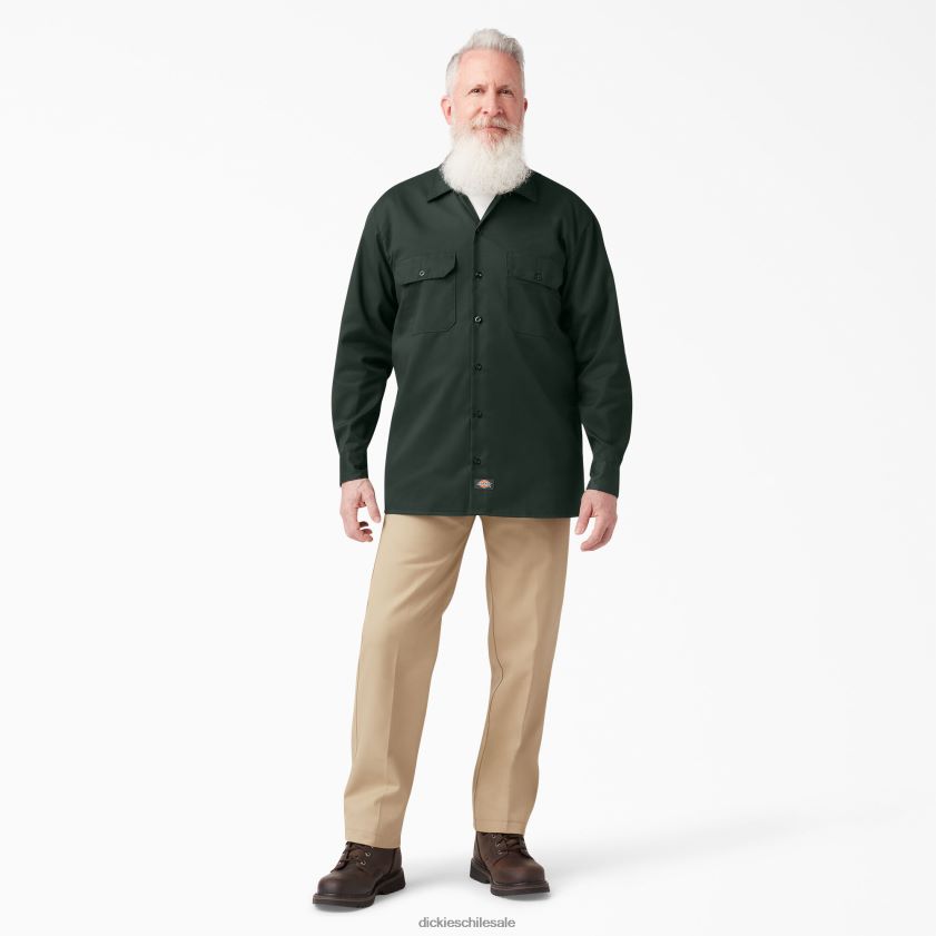 verde cazador (gh) hombres camisa de trabajo de manga larga Dickies ropa de trabajo X4H0F562