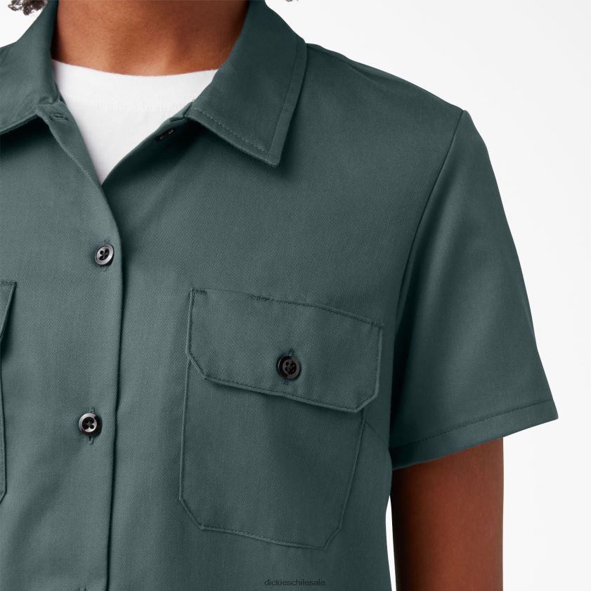 Lincoln Green (también) mujer 574 camisa de trabajo original Dickies ropa de trabajo X4H0F1534