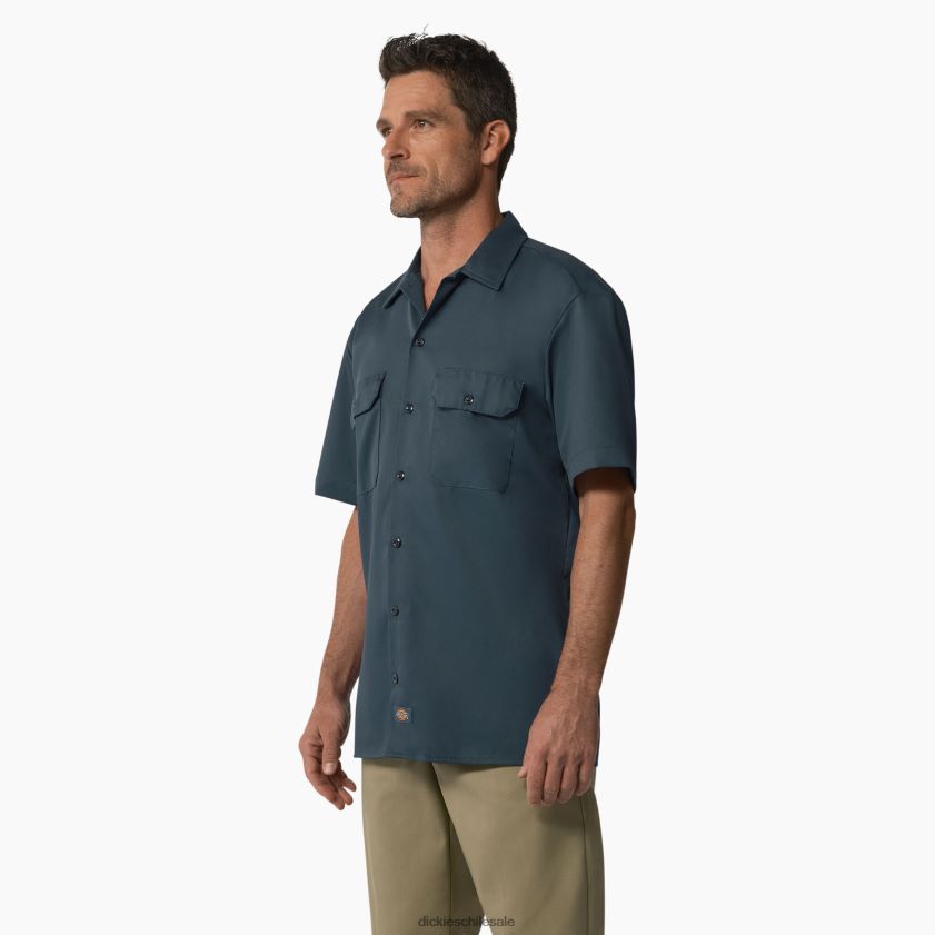 azul de la fuerza aérea (af) hombres camisa de trabajo de manga corta Dickies ropa de trabajo X4H0F485