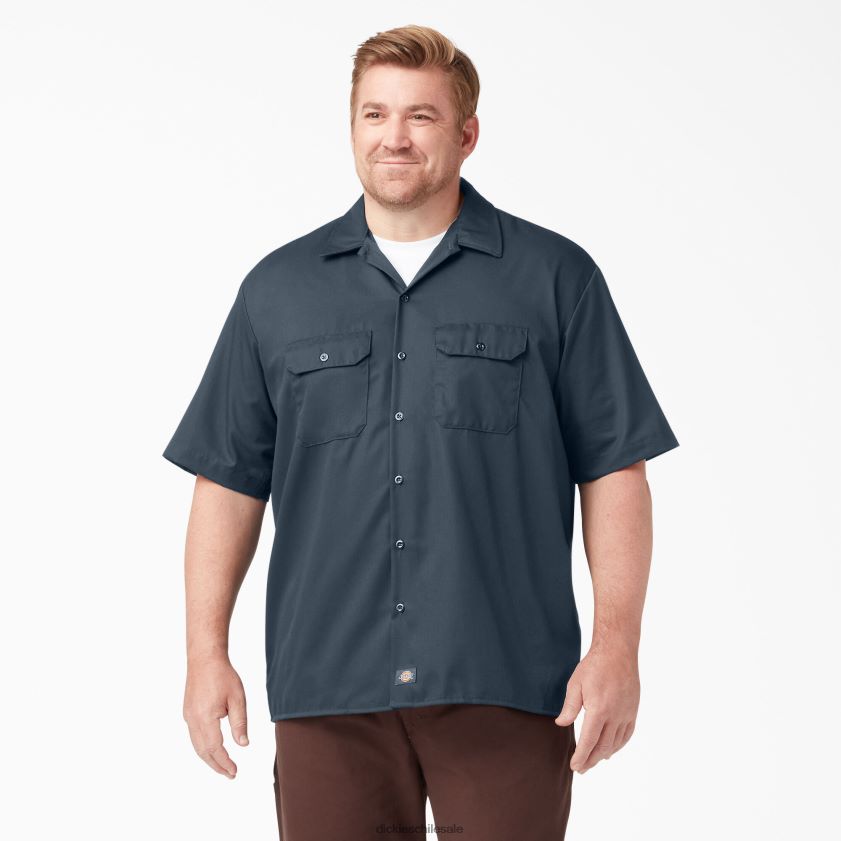 azul de la fuerza aérea (af) hombres camisa de trabajo de manga corta Dickies ropa de trabajo X4H0F485