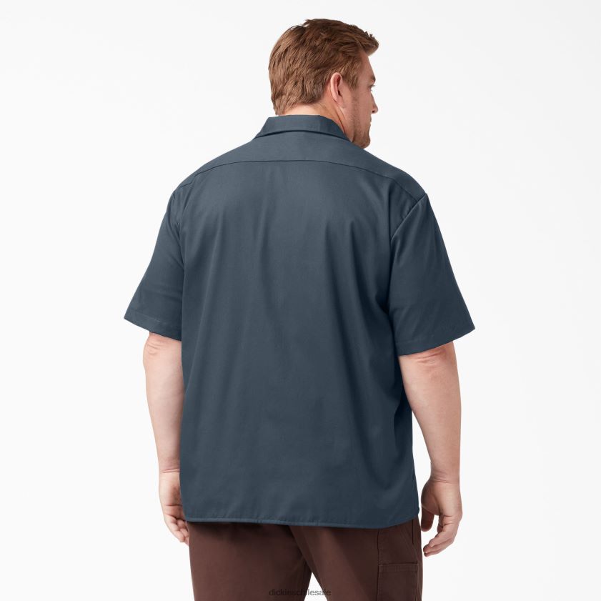 azul de la fuerza aérea (af) hombres camisa de trabajo de manga corta Dickies ropa de trabajo X4H0F485