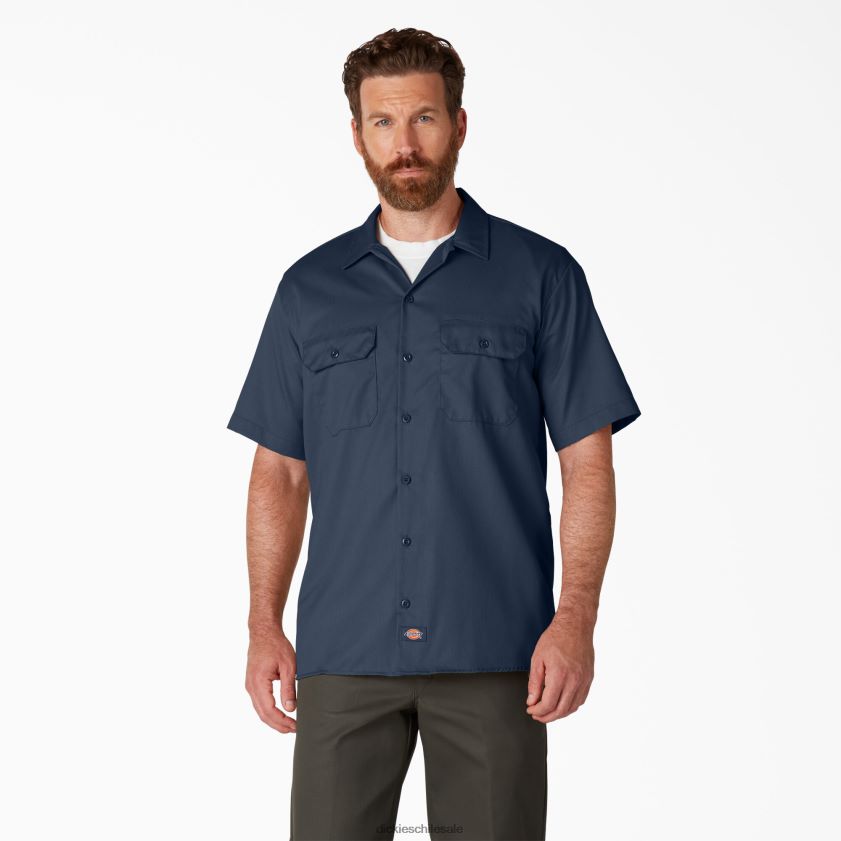 azul marino (nv) hombres camisa de trabajo de manga corta Dickies ropa de trabajo X4H0F497 azul marino (nv) hombres camisa de trabajo de manga corta Dickies ropa de trabajo X4H0F497